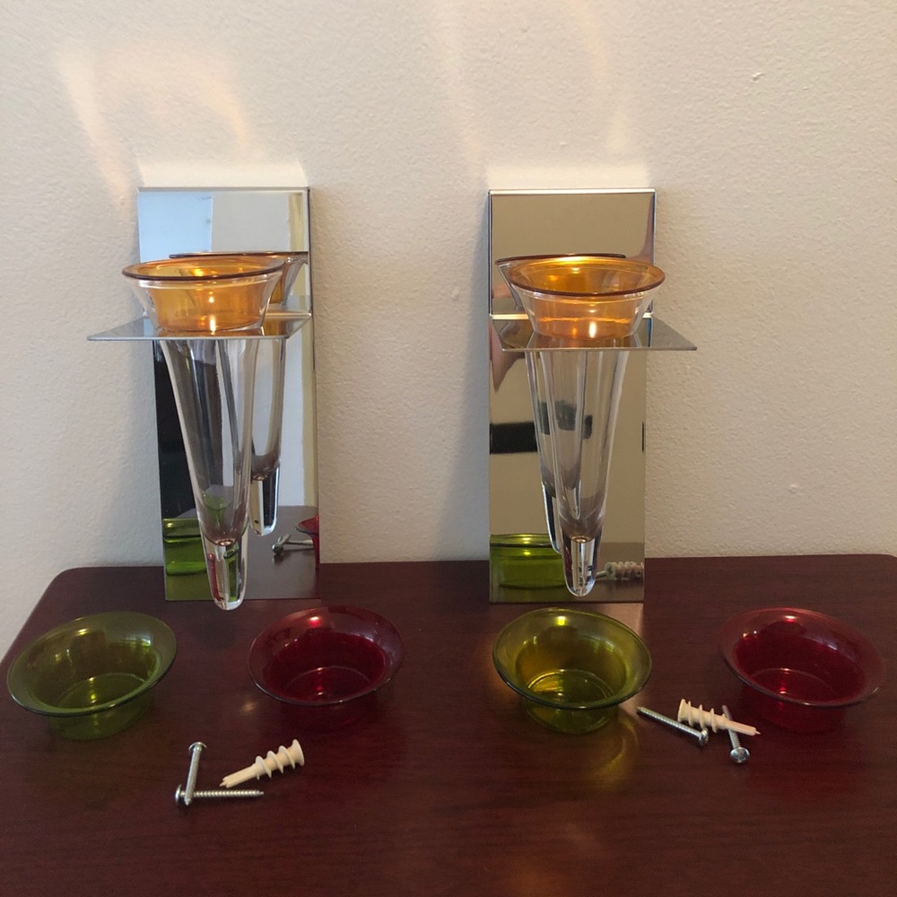 Partylite Modern silver sconce